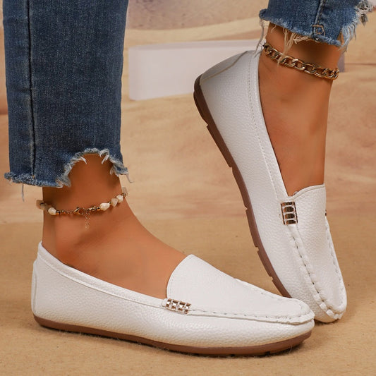 Mocassins plats en similicuir pour femme
