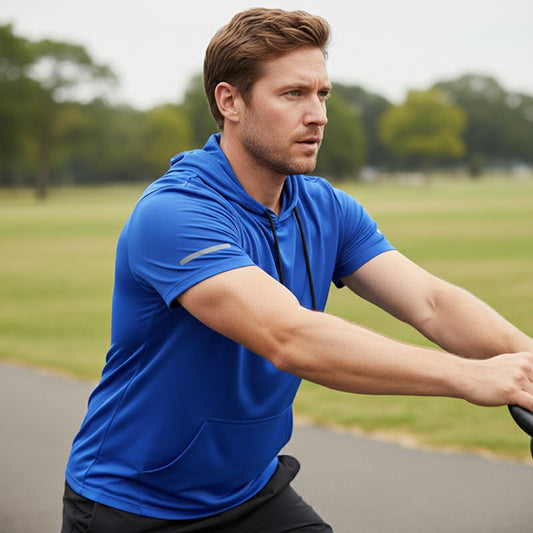🌞 🎽 T-shirt à capuche pour homme à séchage rapide, à porter toute la journée – Respirant, élégant et doté de nombreuses poches 🧢