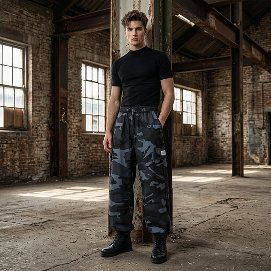 👖 50 % DE RÉDUCTION POUR UNE DURÉE LIMITÉE ! 😎 Pantalon décontracté camouflage – Taille élastiquée, poches cargo, bas évasés 🪂