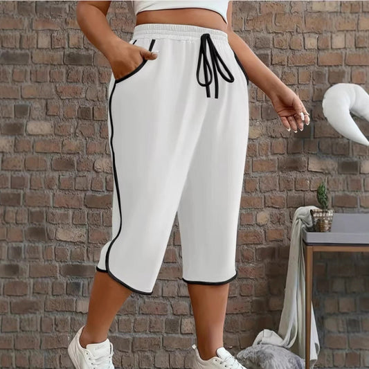 💐50% DE RÉDUCTION ! Pantalon capri à cordon de serrage pour femme – Léger & pratique pour tous les jours 🌸☁️【Offre Limitée】