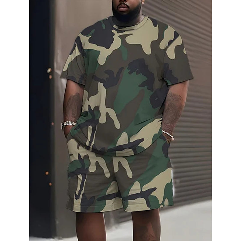 đ 50% DE RĂDUCTION ! đż Ensemble T-shirt & Short imprimĂ© camouflage pour hommes â Tissu en coton mĂ©langĂ©, coupe confortable et parfait pour lâextĂ©rieur, le sport ou les journĂ©es dâĂ©tĂ© dĂ©contractĂ©es đ©ł