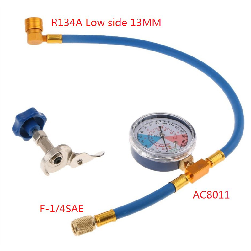 🔧⚙️ PROMO FLASH 58% ! Kit de Remplissage de Réfrigérant R134a – Avec Manomètre (0-350 PSI), Raccord Rapide 13mm, Compatible R12/R22, pour Climatisation Auto 🚗