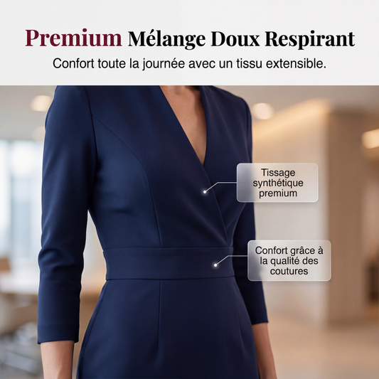 Robe moulante élégante à col montant et col V
