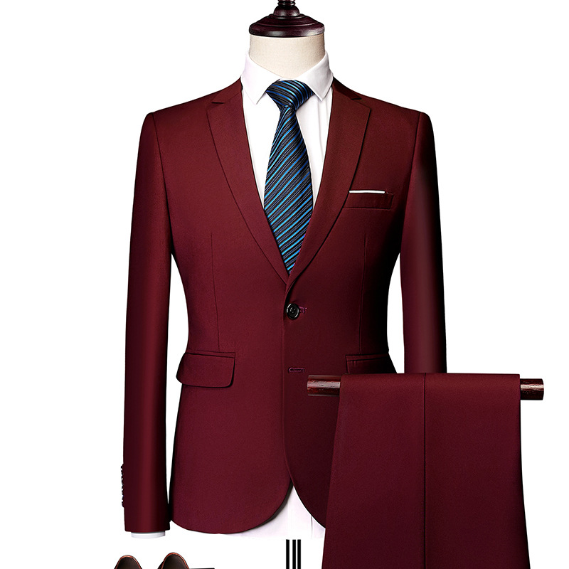 Costume d’affaires moderne coupe ajustée 2 pièces pour homme
