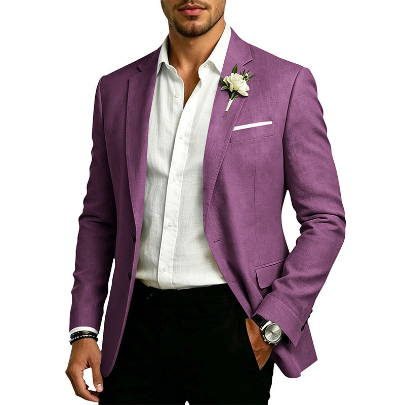 Blazer classique pour homme, coupe ajustée, deux boutons