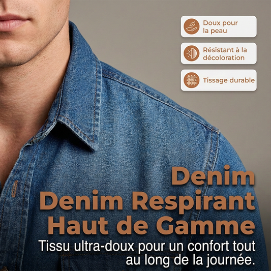 Chemise en jean à manches longues pour homme, cardigan décontracté à boutons