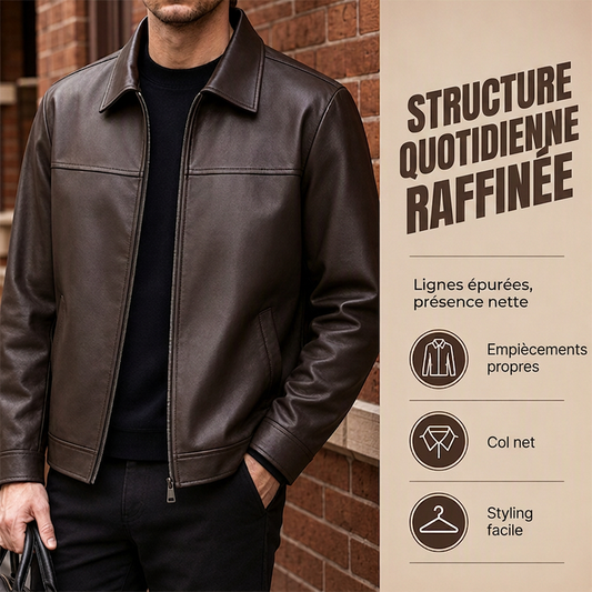 📢📢50 % DE RÉDUCTION !! ⏰ Blouson en cuir urbain raffiné