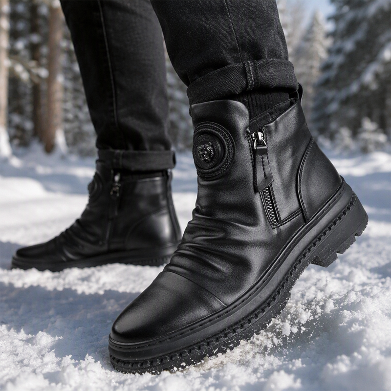 Bottes chaudes à semelle antidérapante et doublure chaude pour hommes