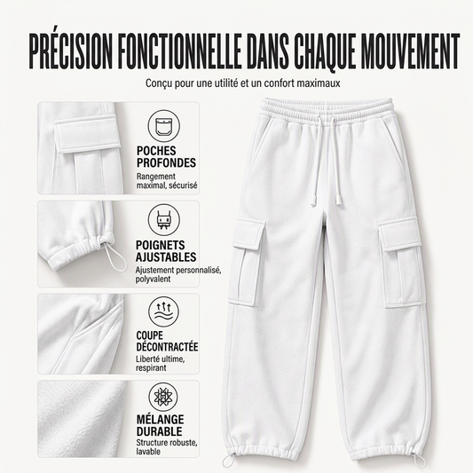 Pantalon cargo décontracté à cordon de serrage pour homme