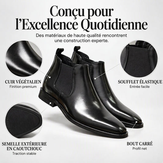 Bottines Chelsea en cuir pour hommes