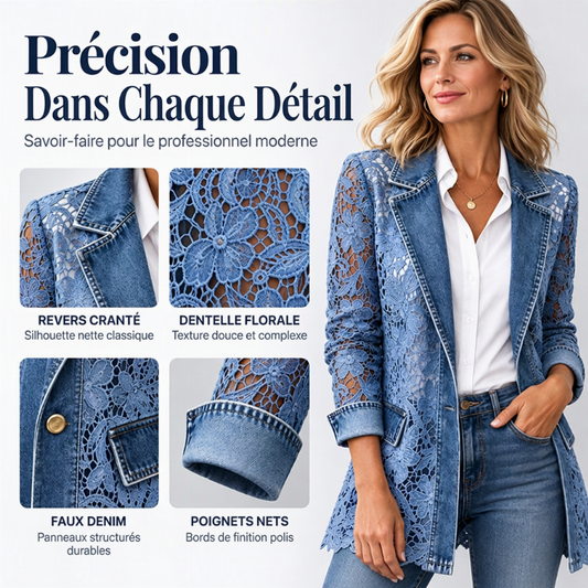 💖Soldes ! Prix cassés💖Veste en dentelle florale élégante pour femme à découpes
