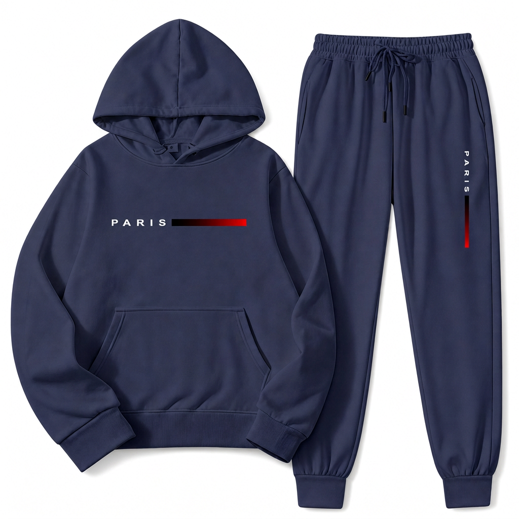 Ensemble de survêtement à capuche et pantalon long à imprimé lettres pour hommes, coupe ample