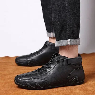 (50% de réduction et livraison gratuite)Bottes hautes italiennes en daim à Velcro-Charme masculin, chic décontracté