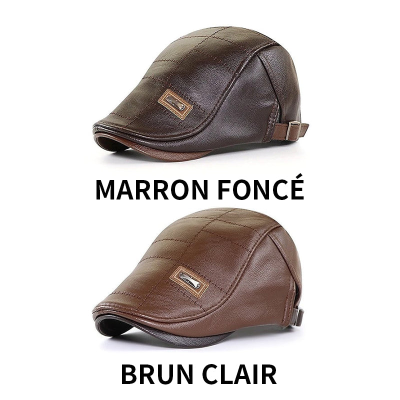 Vente chaude de vacances à 49 % de réduction - Béret en cuir nouvelle mode