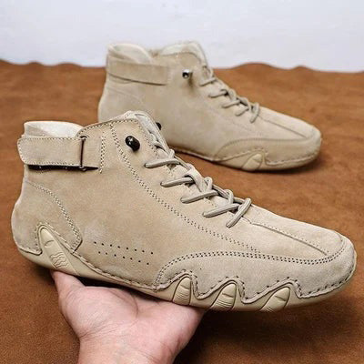 (50% de réduction et livraison gratuite)Bottes hautes italiennes en daim à Velcro-Charme masculin, chic décontracté