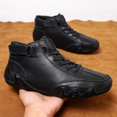 (50% de réduction et livraison gratuite)Bottes hautes italiennes en daim à Velcro-Charme masculin, chic décontracté