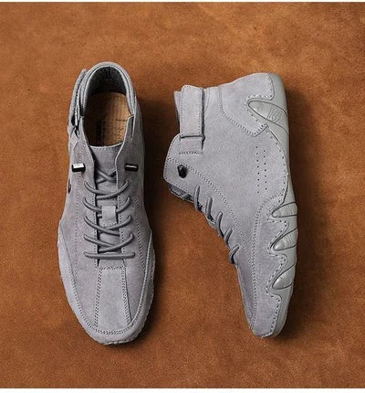 (50% de réduction et livraison gratuite)Bottes hautes italiennes en daim à Velcro-Charme masculin, chic décontracté