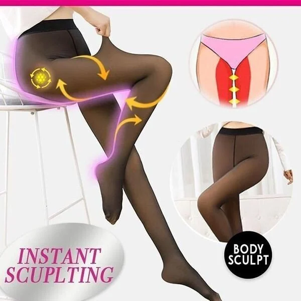 đ„Dernier jour 49 % de rĂ©ductionđ„Faux collants Ă©lastiques doublĂ©s de peluche chaude translucide