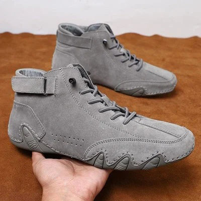 (50% de réduction et livraison gratuite)Bottes hautes italiennes en daim à Velcro-Charme masculin, chic décontracté
