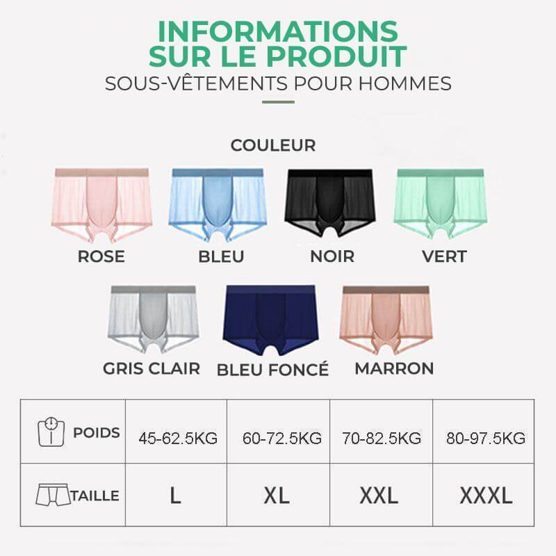 Sous-vĂȘtements en soie de glace pour hommes-8