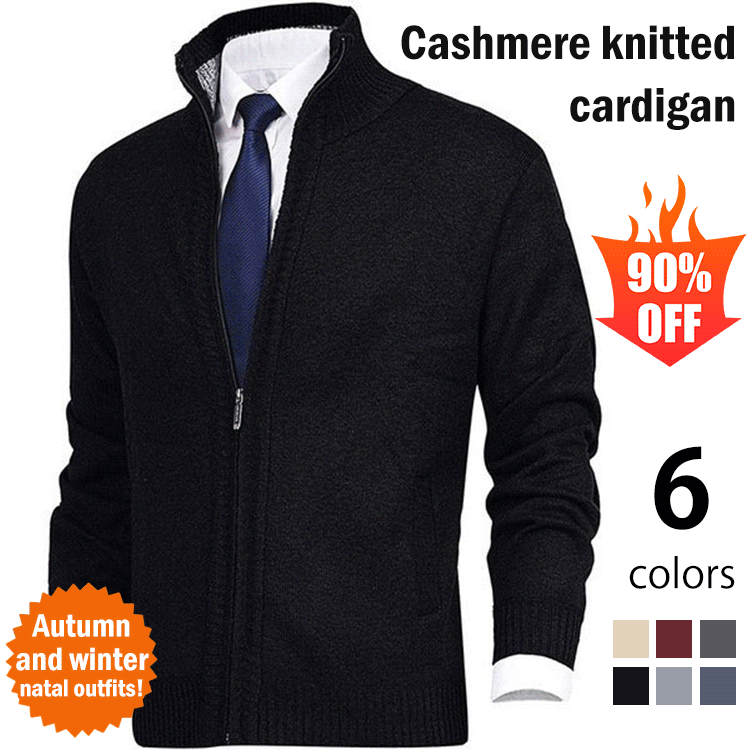 Cardigan Homme Tricot Épais Automne-Hiver – Col V Boutons Devant – Pull Chaud Confortable Décontracté