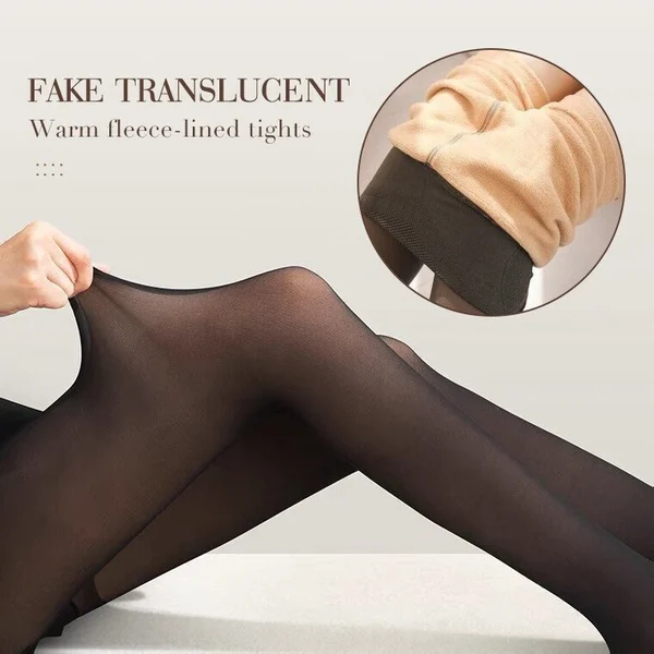 đ„Dernier jour 49 % de rĂ©ductionđ„Faux collants Ă©lastiques doublĂ©s de peluche chaude translucide
