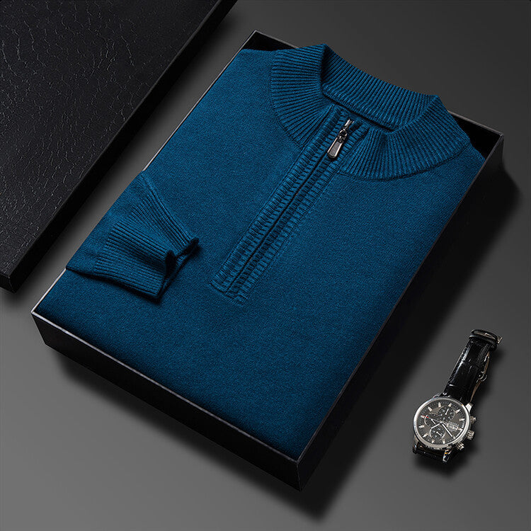 Pull en laine à demi-col roulé pour hommes, pull zippé🔥Achetez 2 livraison gratuite