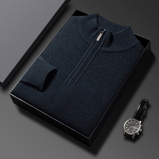 Pull en laine à demi-col roulé pour hommes, pull zippé🔥Achetez 2 livraison gratuite
