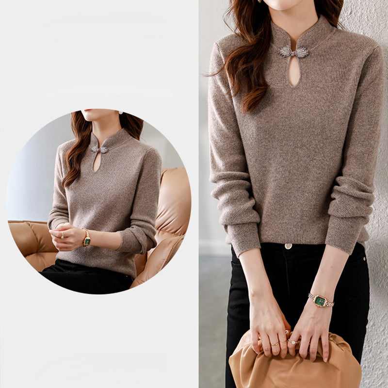 Pull tricoté à col cheongsam rétro🥰Achetez-en 2 livraison gratuite