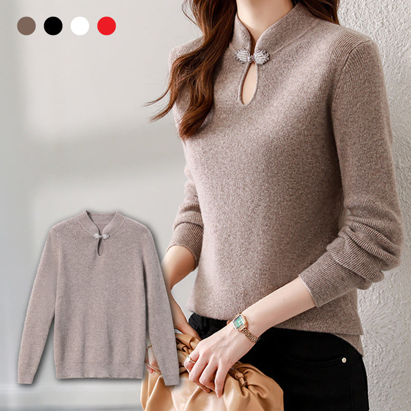 Pull tricoté à col cheongsam rétro🥰Achetez-en 2 livraison gratuite