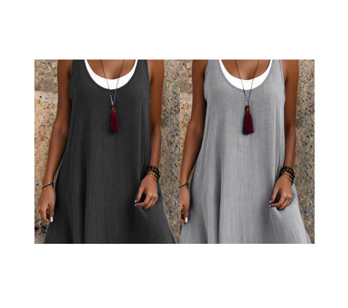 ⏰Dernier jour des soldes : 55 % de réduction 💃Robe débardeur deux pièces décontractée et ample sans manches pour femme