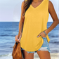 Offres promotionnelles - Gilet d'été à col en V de couleur unie