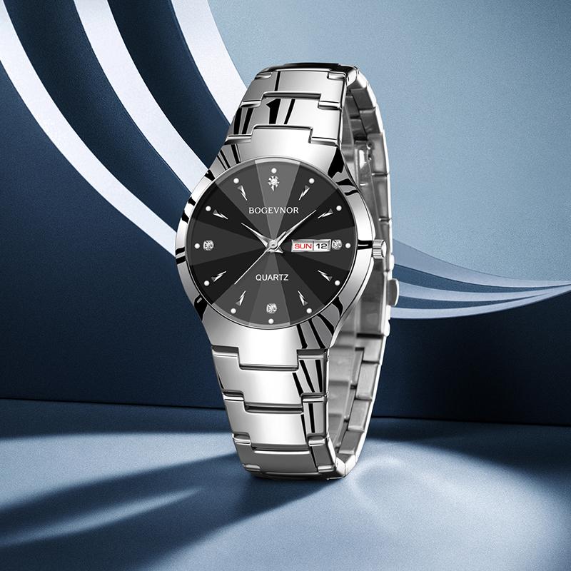 Montre quartz ronde pour homme, style décontracté et professionnel