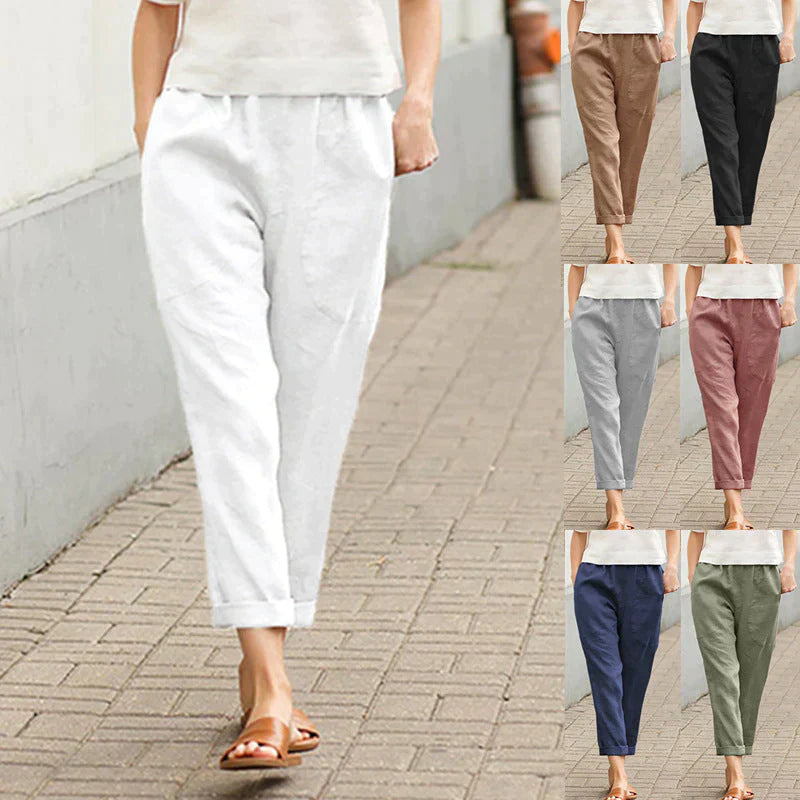 🔥Pantalon ample femme grande taille lin-coton