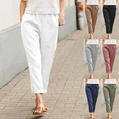 🔥Pantalon ample femme grande taille lin-coton