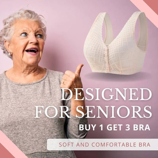 Soutien-gorge en coton à boutons sur le devant, taille plus