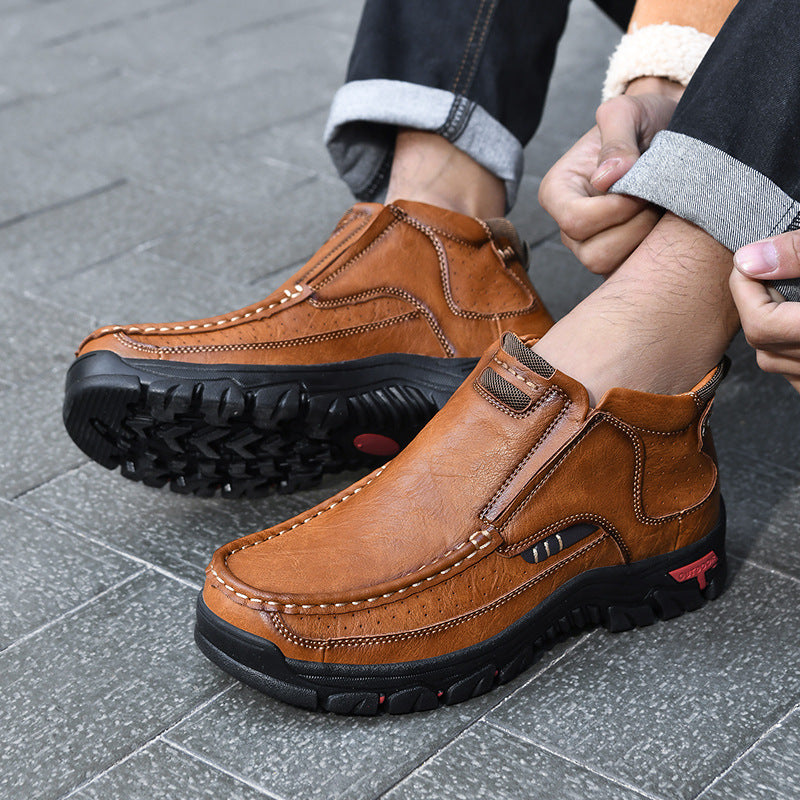 🔥Bottes orthopédiques imperméables et antidérapantes en cuir faites à la main pour hommes