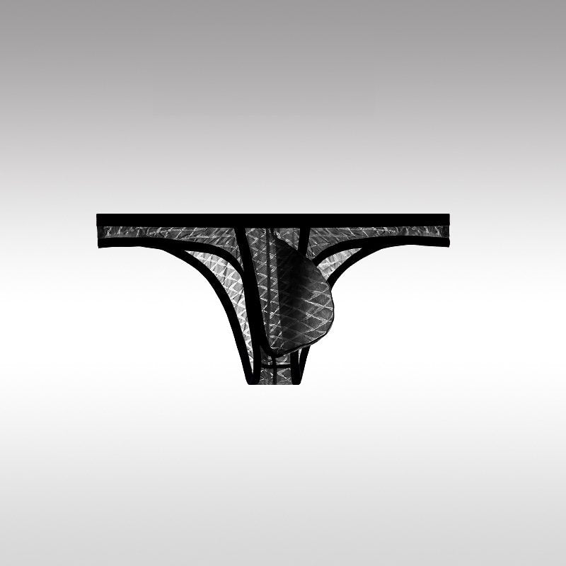 Slips ultra-minces sexy à taille basse pour hommes Bikini Ice Silk Mesh Transparent