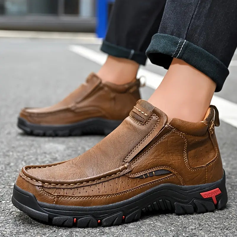 🔥Bottes orthopédiques imperméables et antidérapantes en cuir faites à la main pour hommes