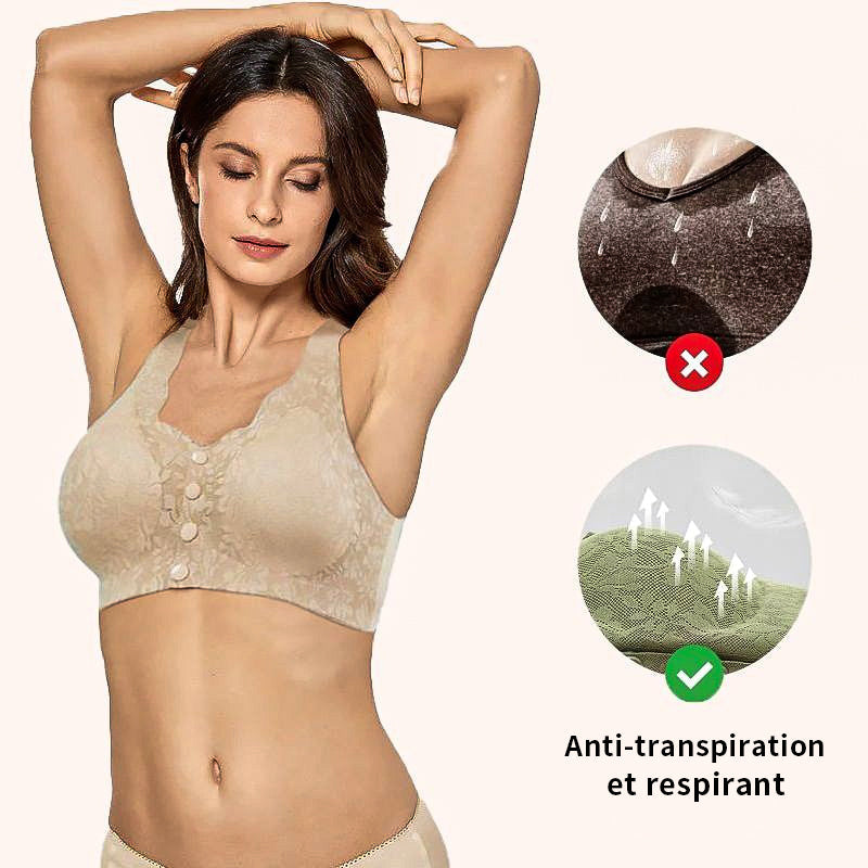 Soutien-gorge de nuit à bouton avant pour femmes d'âge moyen et âgées