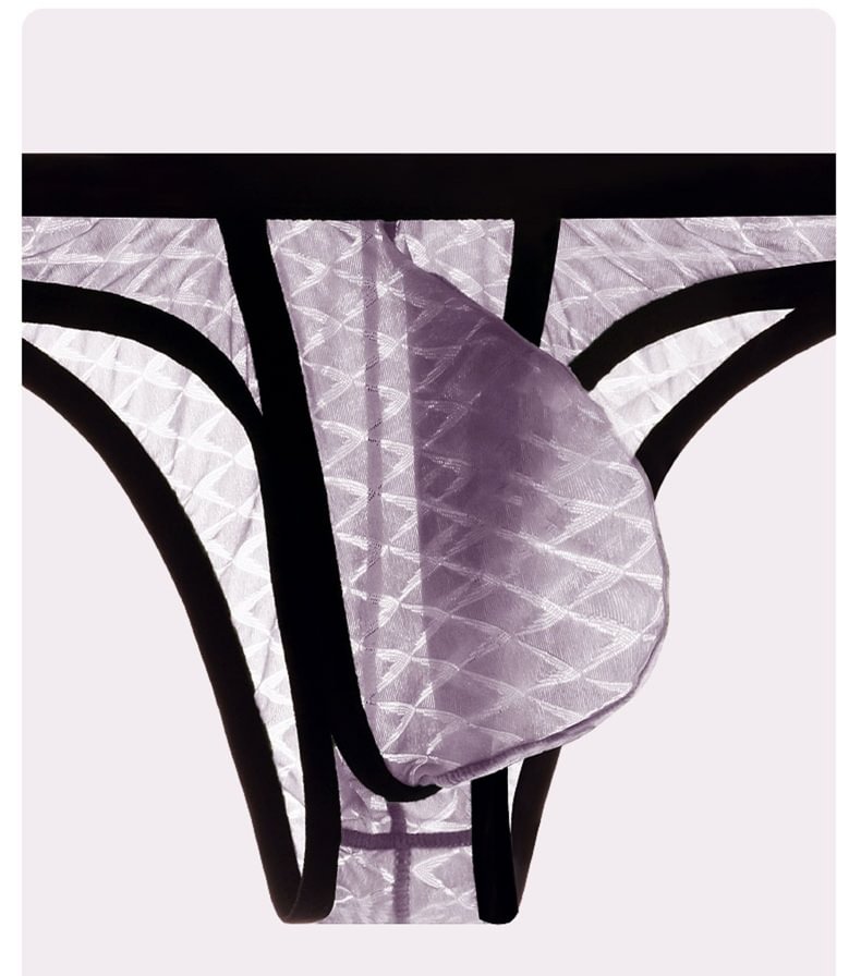 Slips ultra-minces sexy à taille basse pour hommes Bikini Ice Silk Mesh Transparent