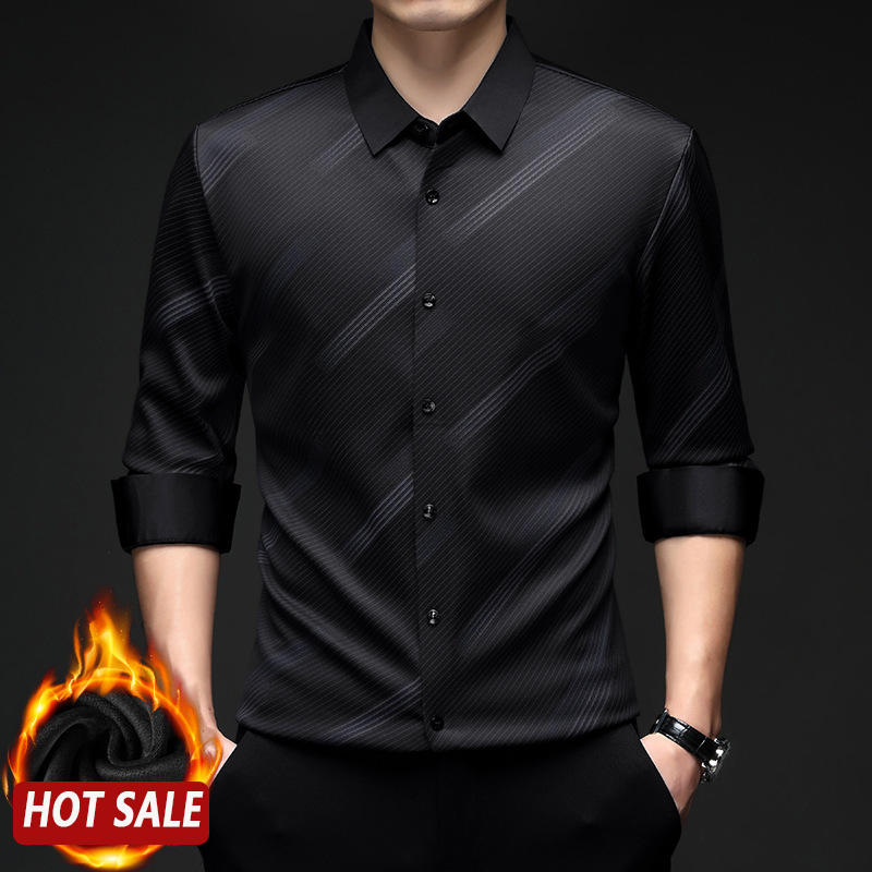 Chemise rayée chaude pour homme avec coupe confortable【Achetez-en 2 et bénéficiez de la livraison gratuite】