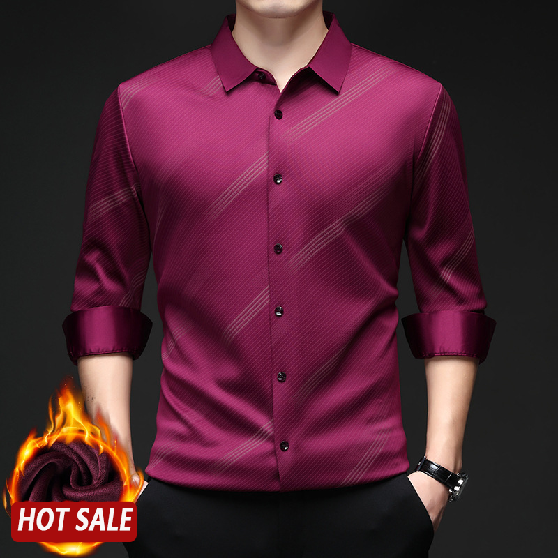 Chemise rayée chaude pour homme avec coupe confortable【Achetez-en 2 et bénéficiez de la livraison gratuite】