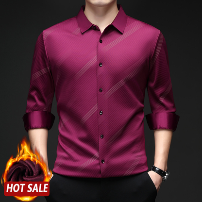 Chemise rayée chaude pour homme avec coupe confortable【Achetez-en 2 et bénéficiez de la livraison gratuite】