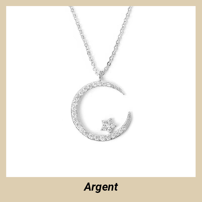 💕50% de réduction💕Bright Night : Collier Lune Étoile🌙