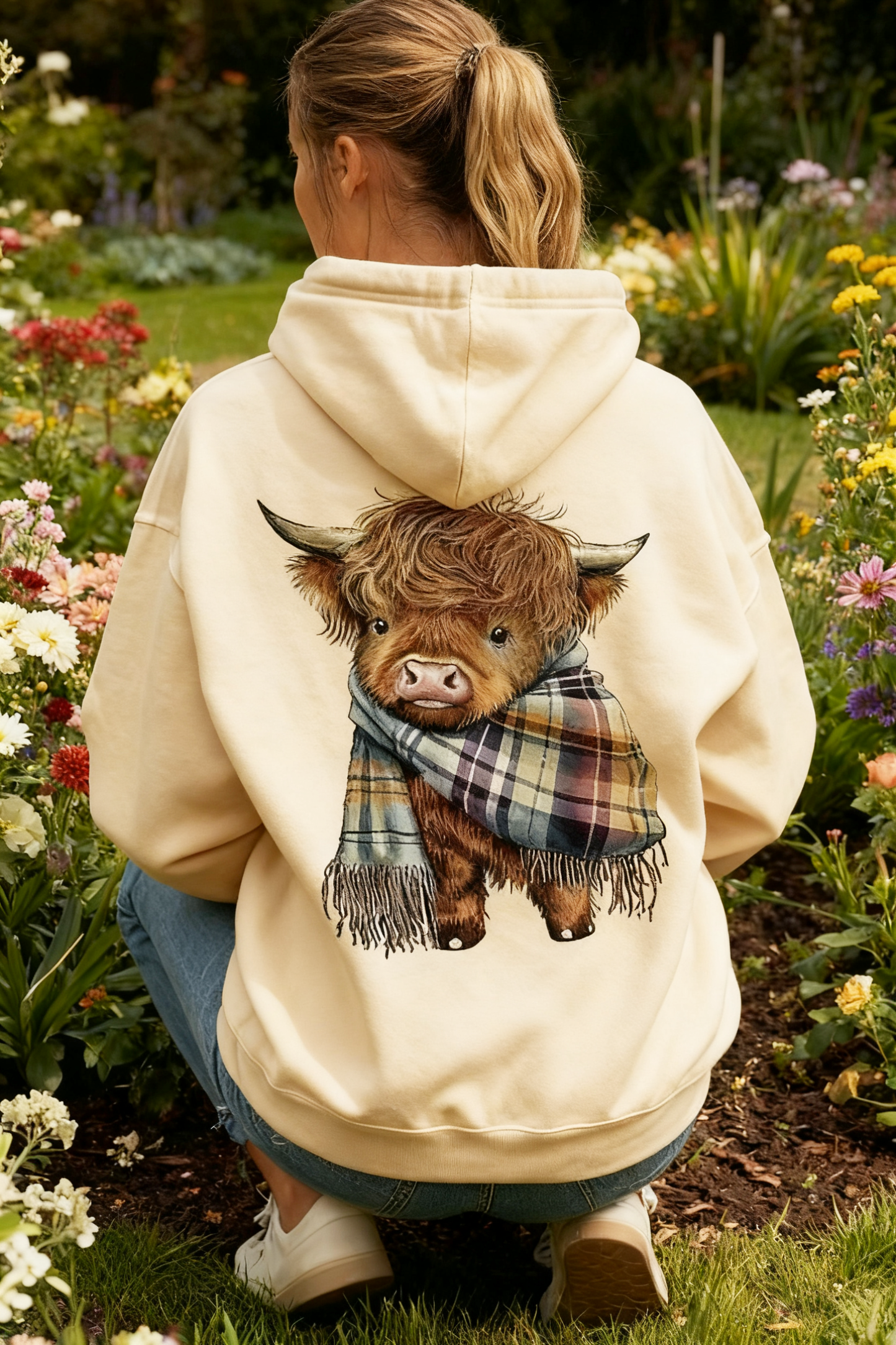🐮💛 Sweat à Capuche Highland Cow Doublé Polaire – Ultra Doux & Confortable pour les Soirées Fraîches