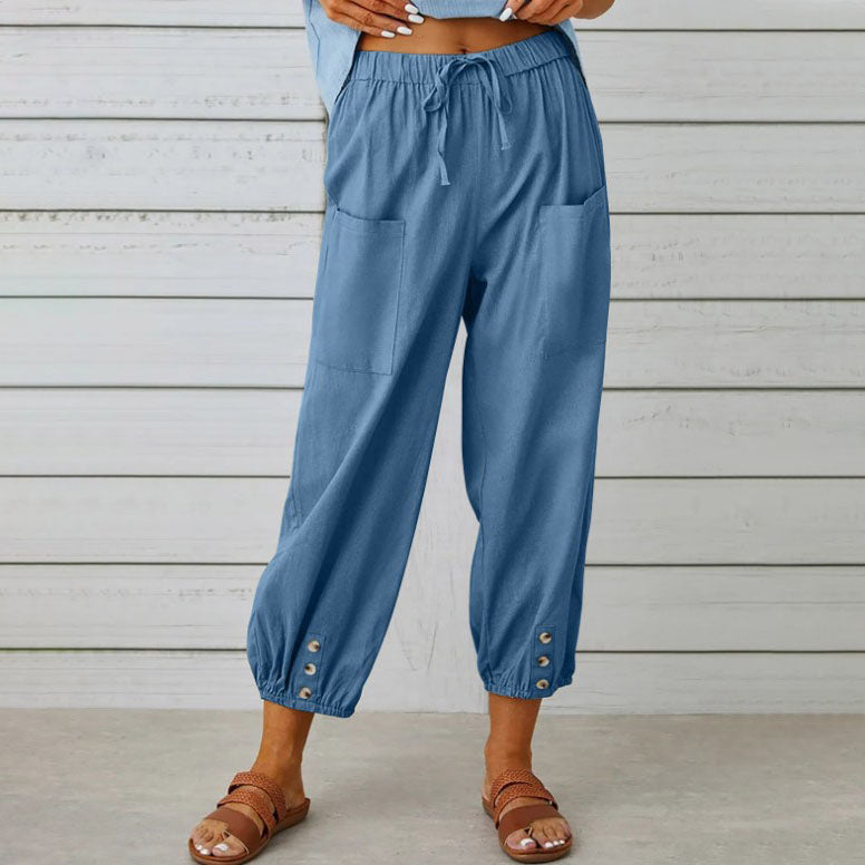 Pantalon ample droit à jambe large pour femmes