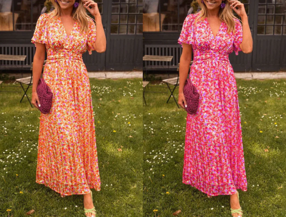 💐50% de réduction🌸Robe florale vintage pour femmes