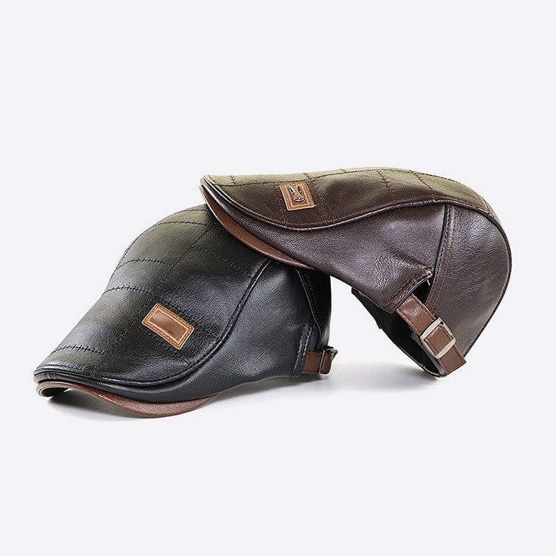 Béret en cuir élégant