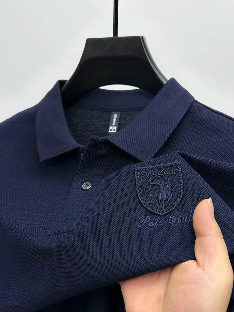 T-shirt à manches courtes à revers pour hommes d'affaires décontractés